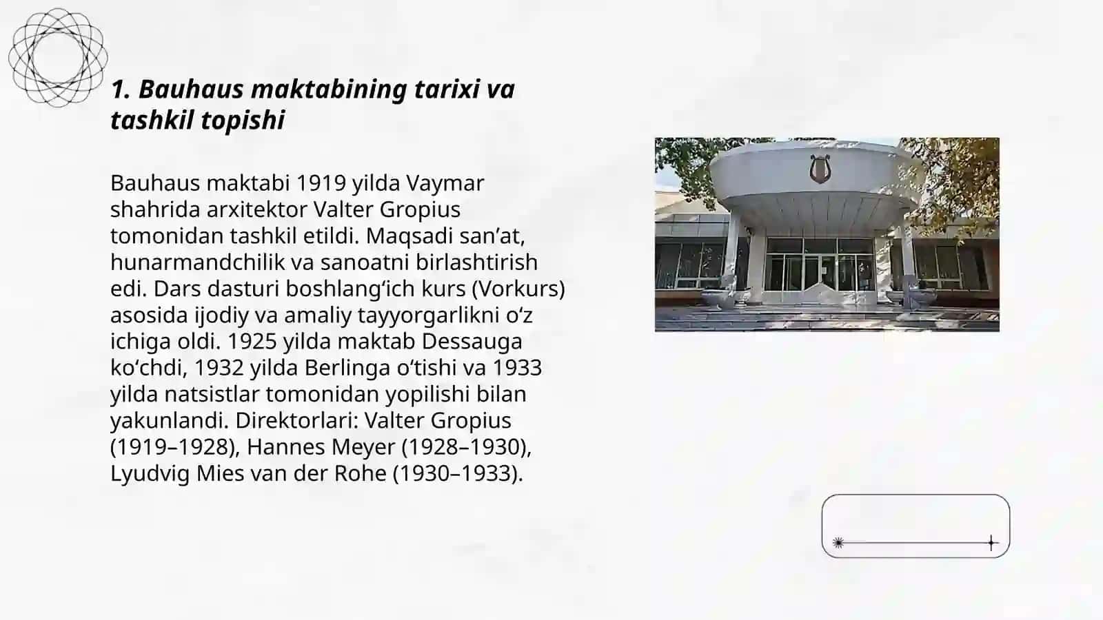 Dizayn maktabi -Bauxauz uslubi va maktabi 3