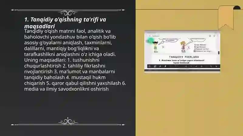 Tanqidiy o'qish va samarali amalga oshirish omillari 3