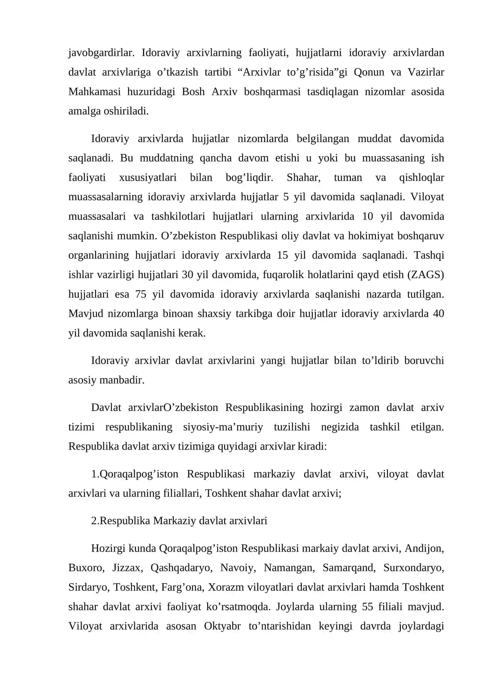 Markaziy Davlat arxivining ish reglamenti 3