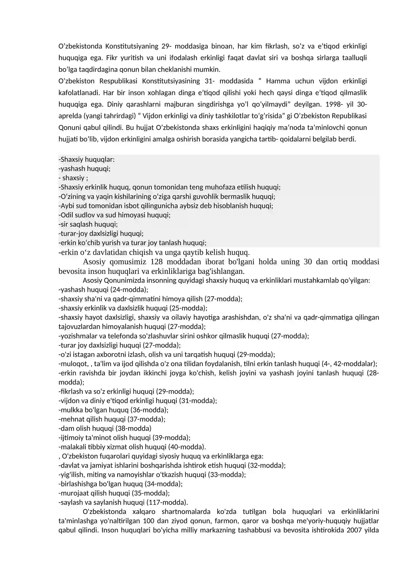 O’zbekiston Respublikasi fuqaroligi, shaxsiy huquq va erkinliklar 3