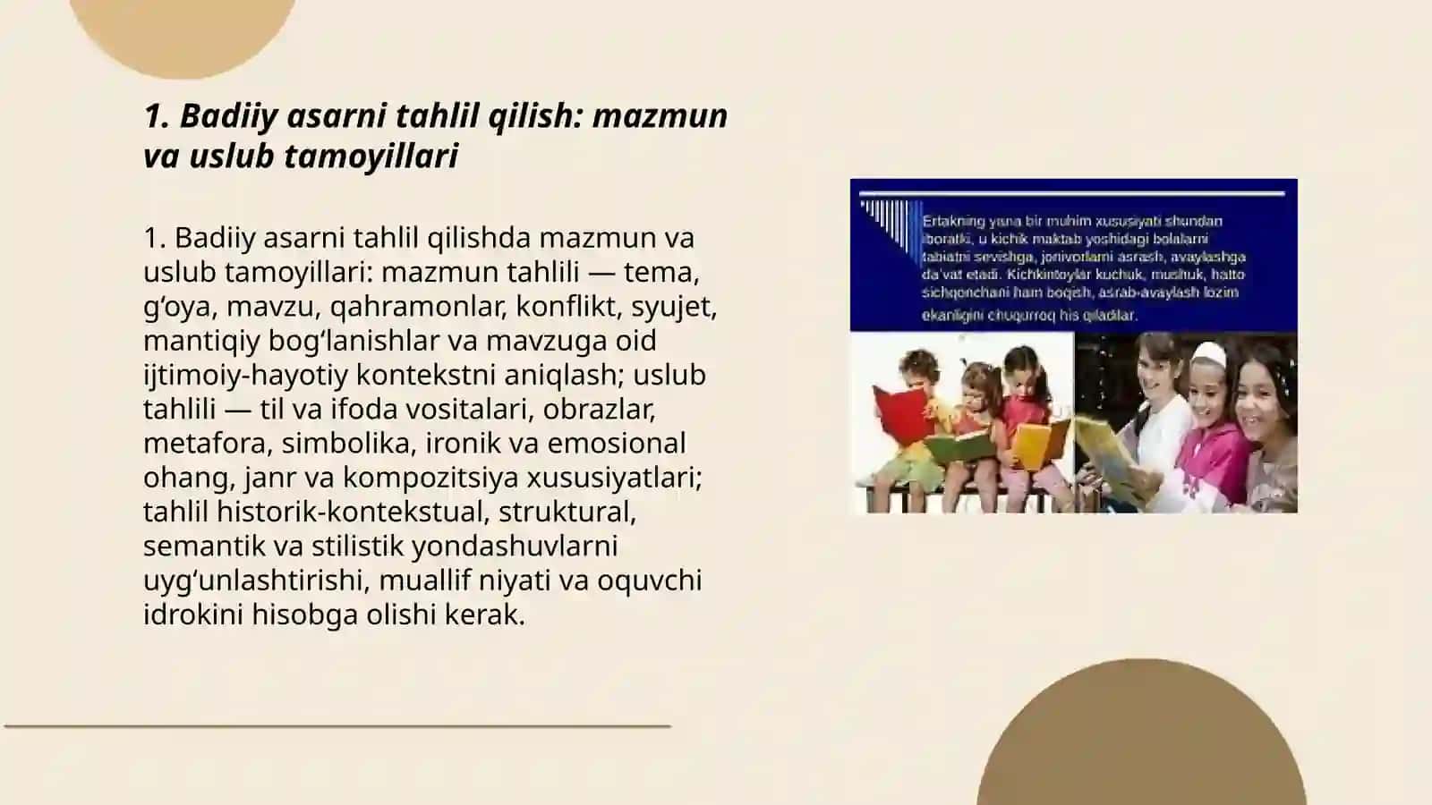 Badiiy asarni tahlil qilish, tahlilning adabiiy- badiiy asoslari 3