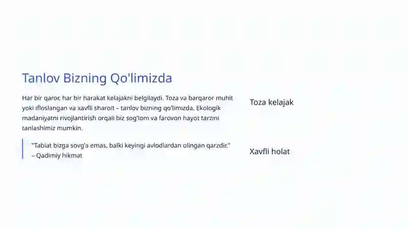 Ekologik Madaniyat: Barqaror Kelajak Uchun Jamiyatning Asosi 3