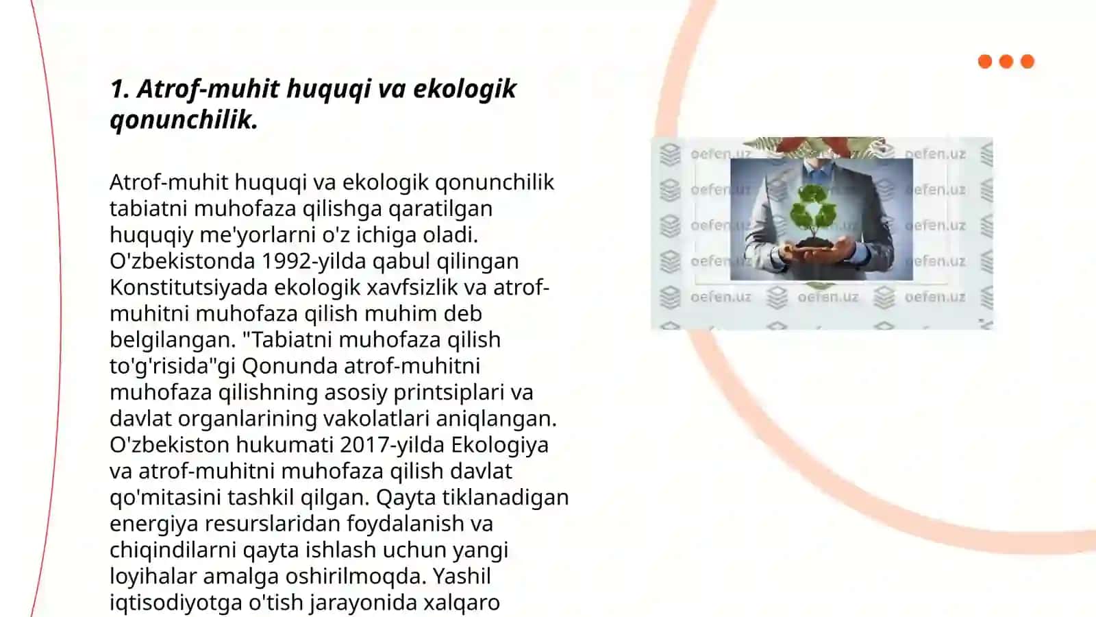 Ekologiya huquqining predmeti, tizimi va manbalari 3