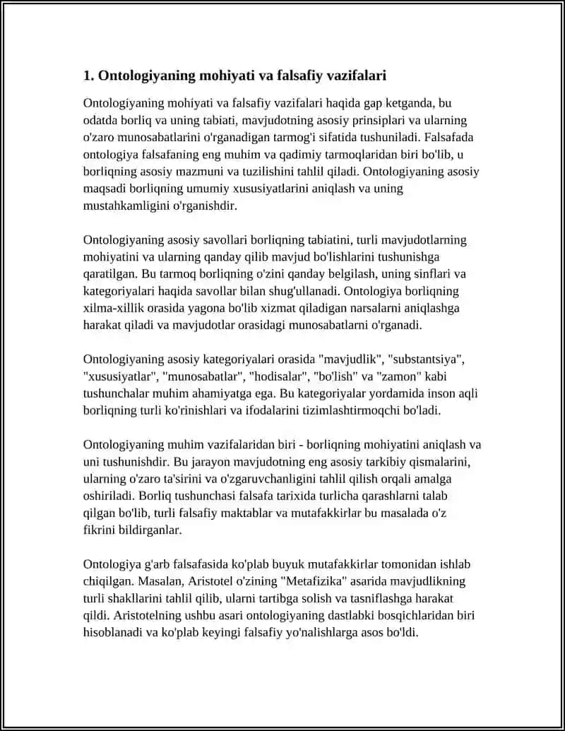 FALSAFADA ONTOLOGIYA VA GNOSEOLOGIYA. FALSAFA KATEGORIYALARI VA QONUNLARI 3