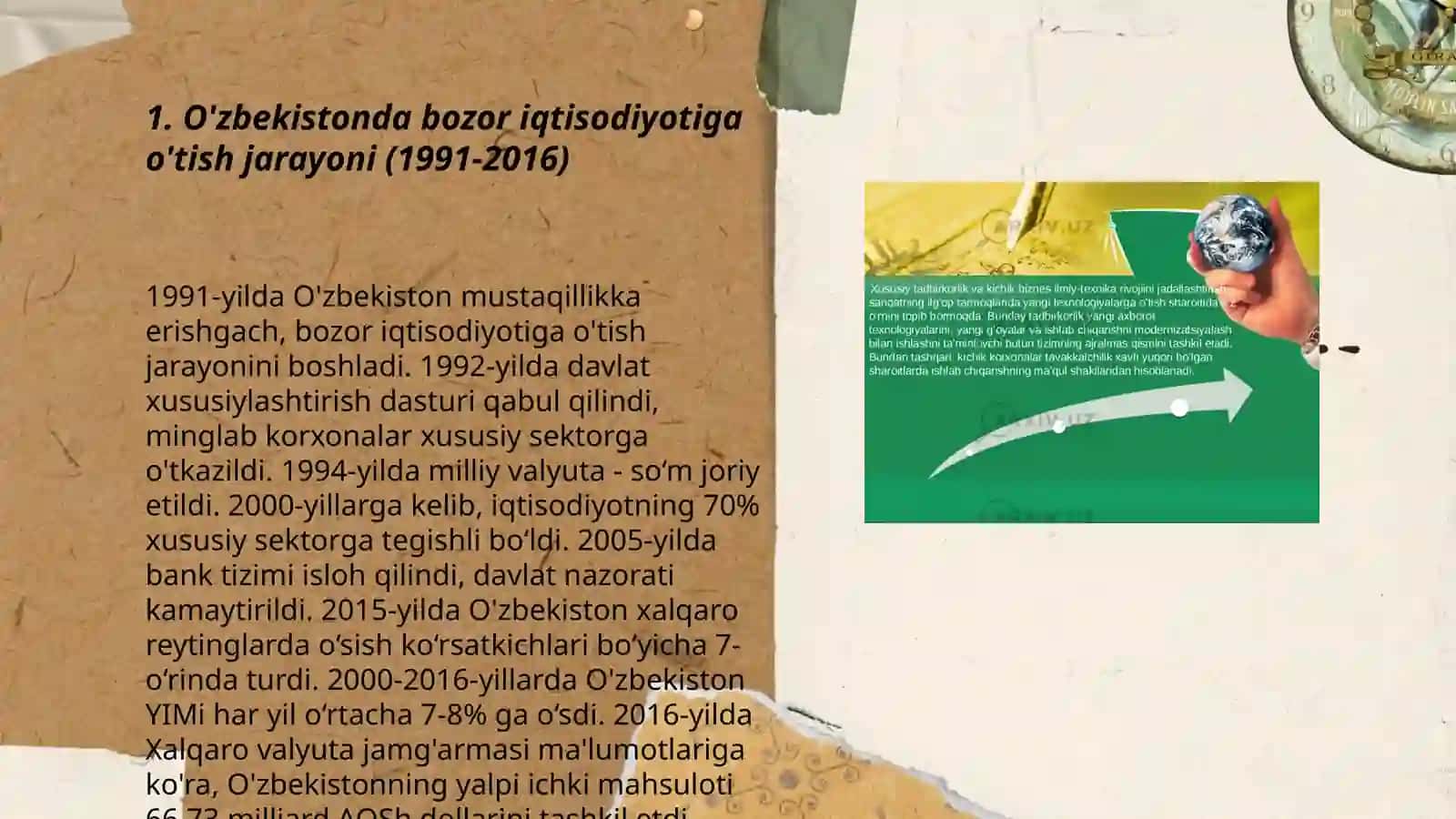 O‘zbekistonda kichik beznes va tadbirkorlikni rivojlantirish uchun qulay sharoit va ishbilarmonlik muhitini yaratish (1991-2016-yillar) 3