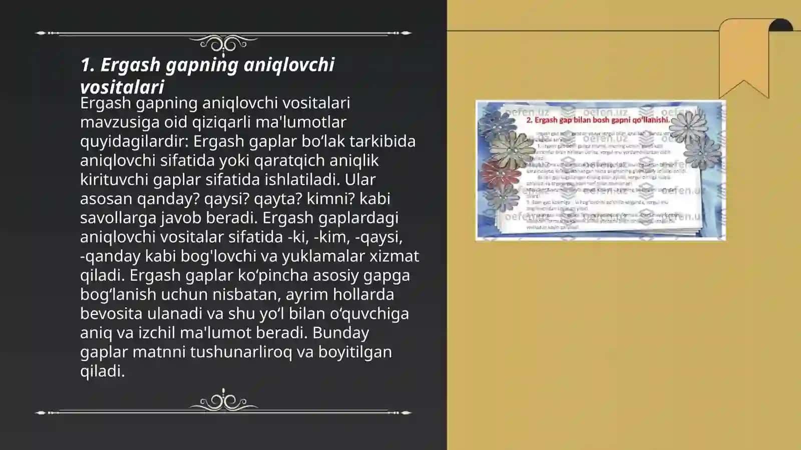 Ergash gapni bosh gapga bogʻlovchi vositalar 3