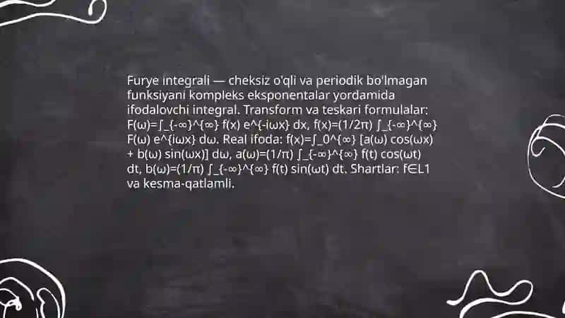 Furye integrali. furye almashtrshlari 3