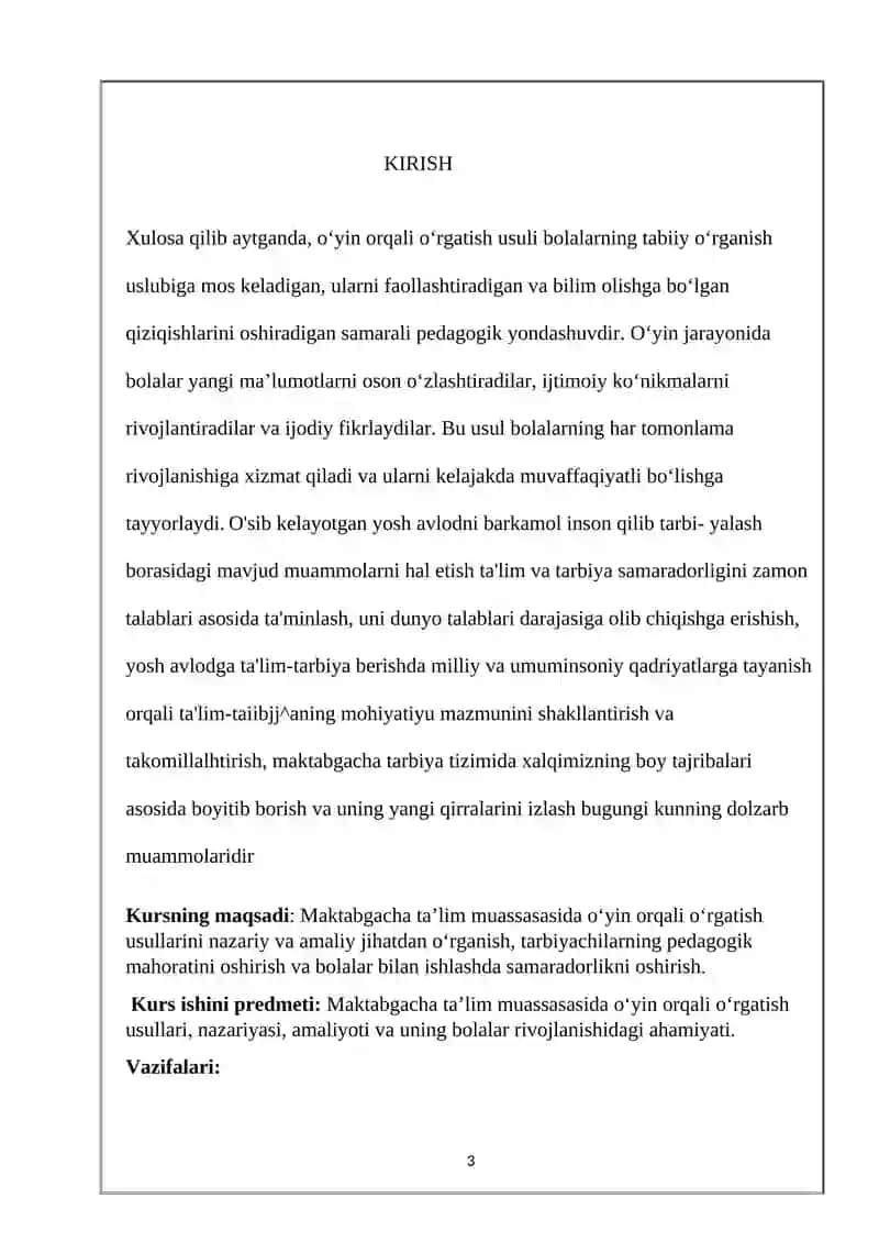 Oʻyin orqali oʻrgatish usullari 3