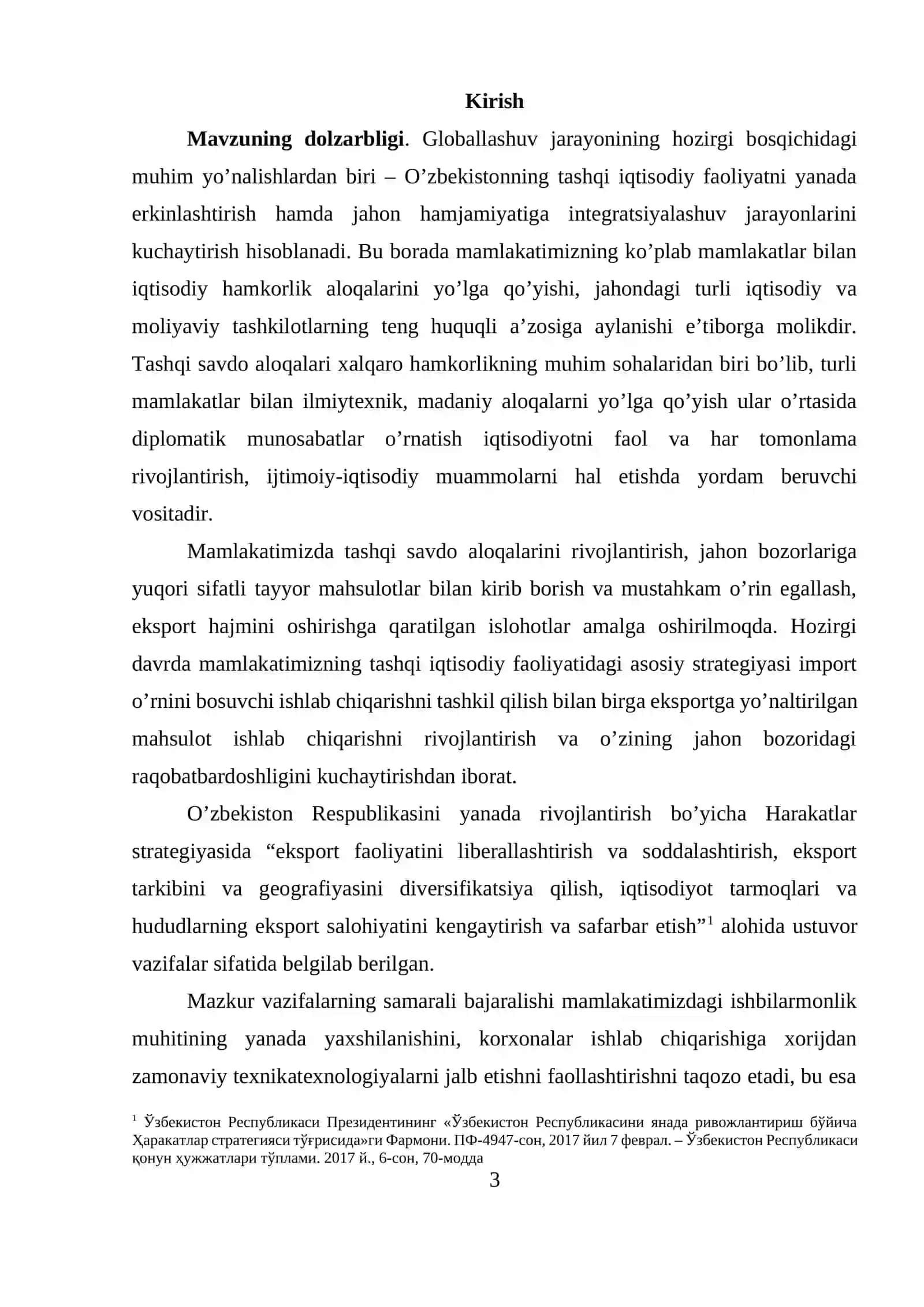 O‘zbekistonning dunyoning rivojlangan davlatlari bilan iqtisodiy hamkorligi 3