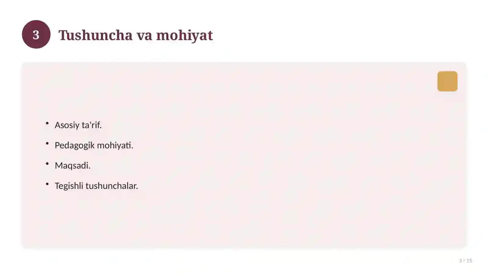 Malakaviy pedagogik amaliyot: dars tahlili daftari 3