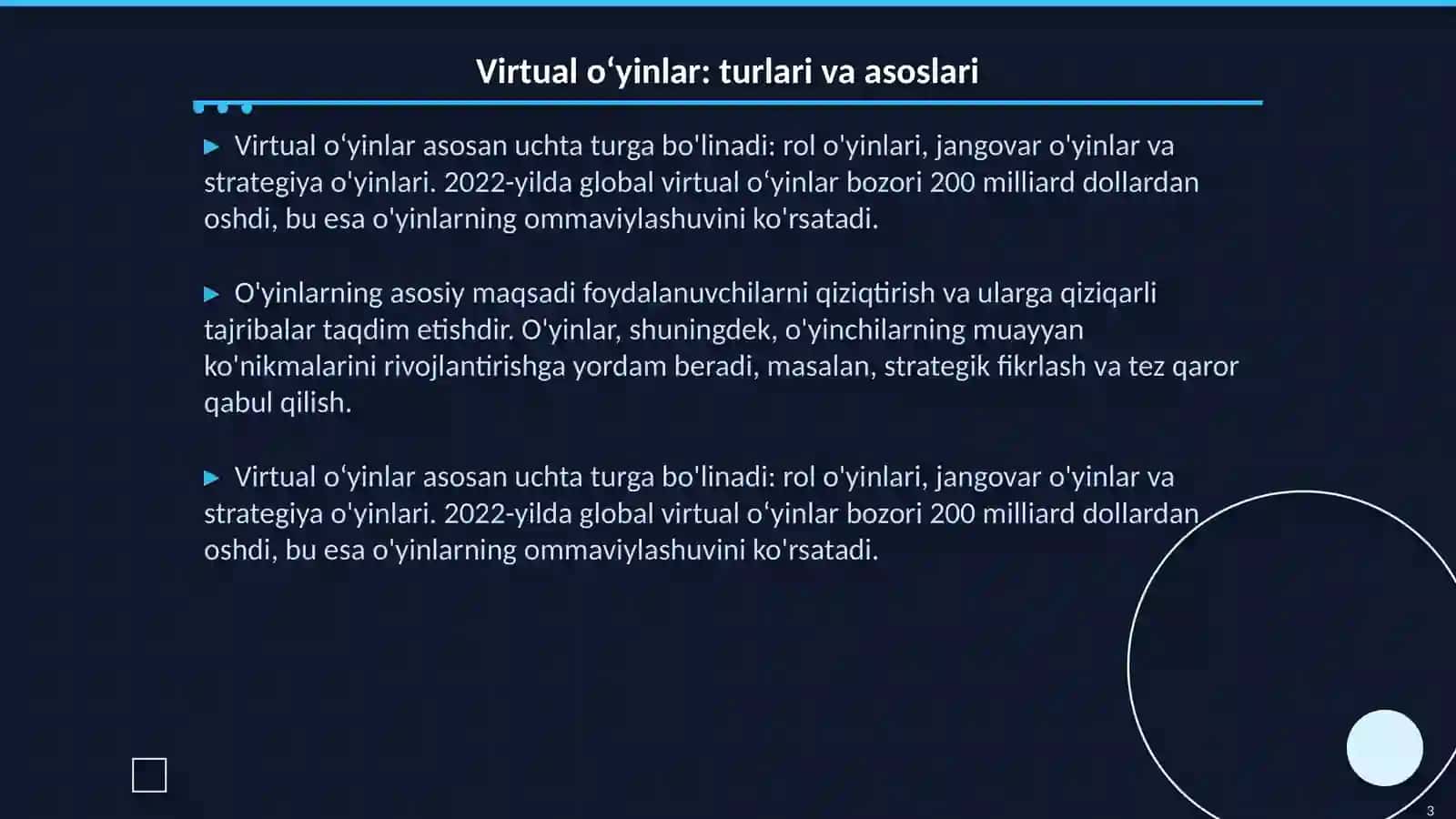 Virtual oʻyinlar asoratlari 3
