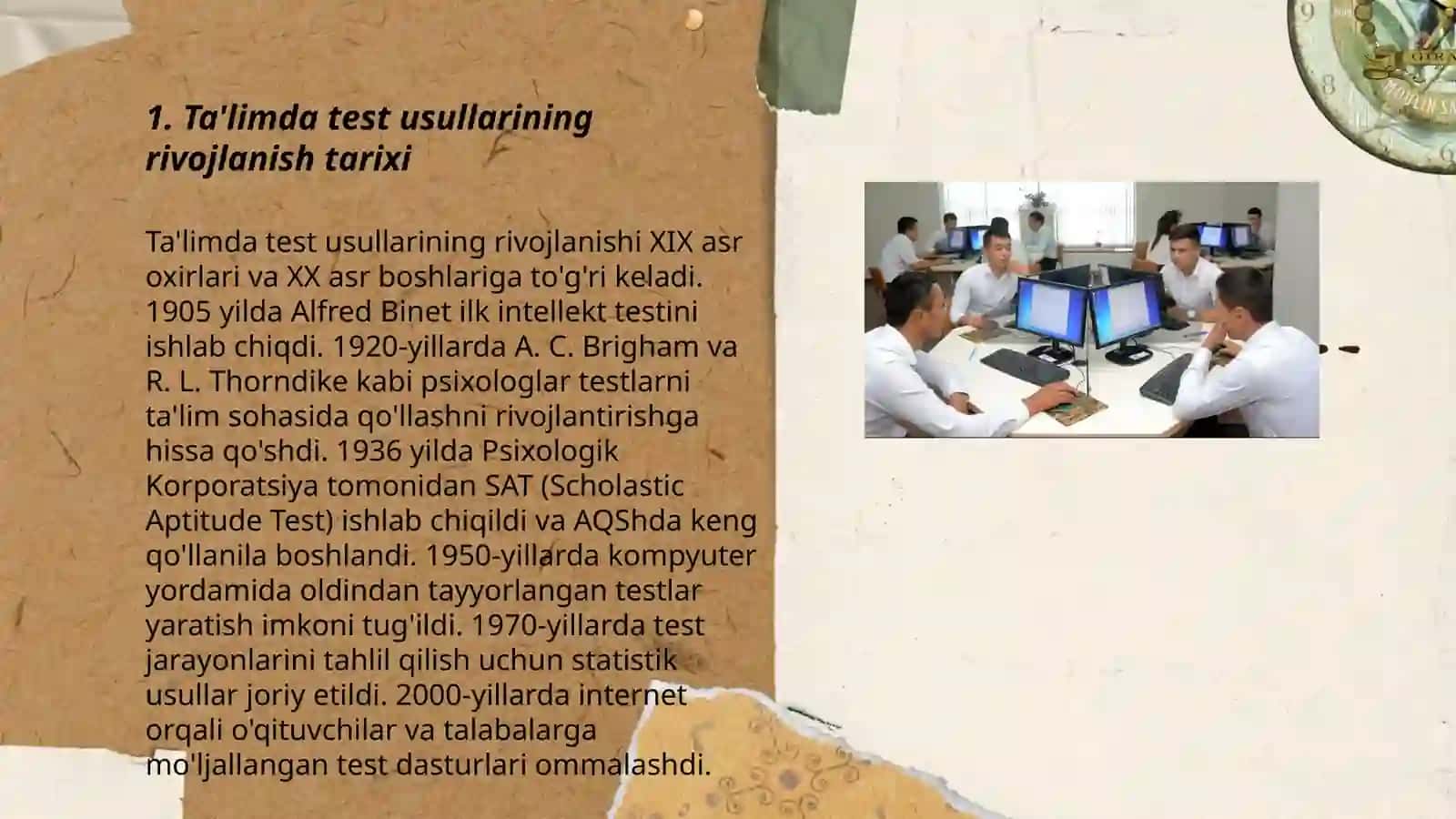 Ta'limda test usullarining rivojlanish tarixi 3