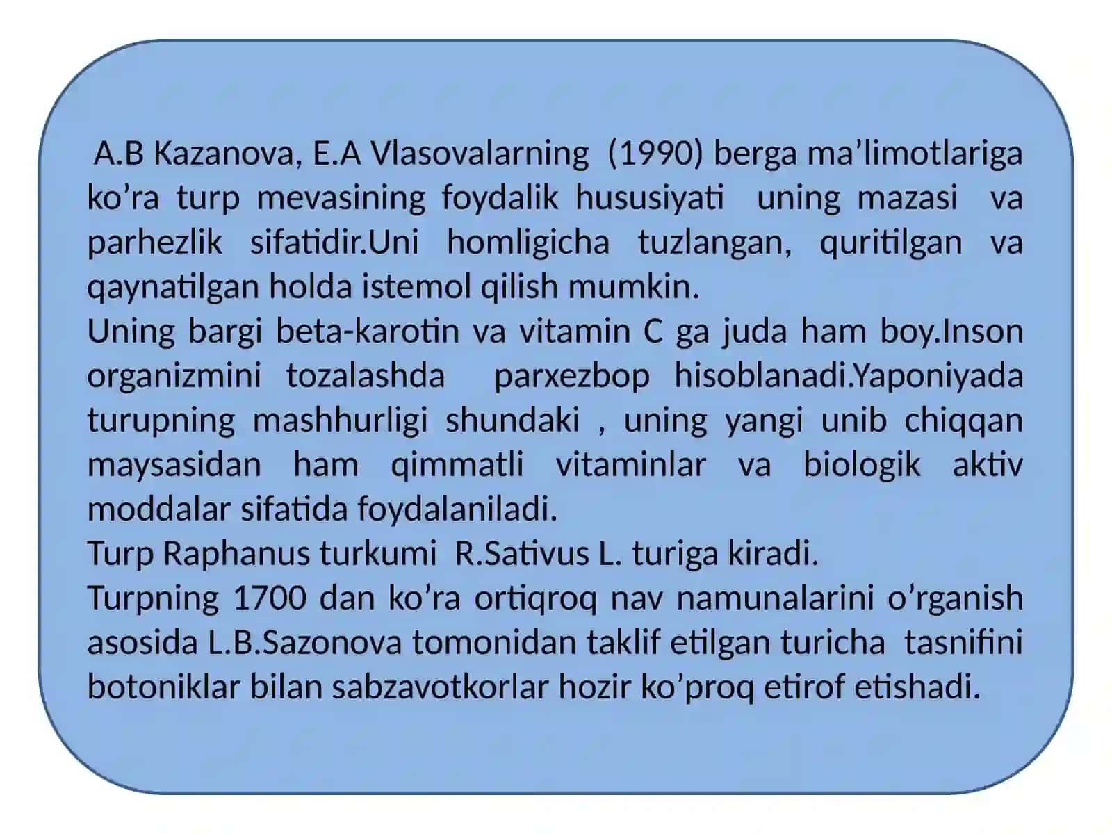 Turpni biologik hususiyatilari va urug’larini ekishga tayyorlash ularning morfologik tuzilishi yetishtirish texnologiyasini tanlash va uni iqtisodiy samaradorligini hisoblash 3