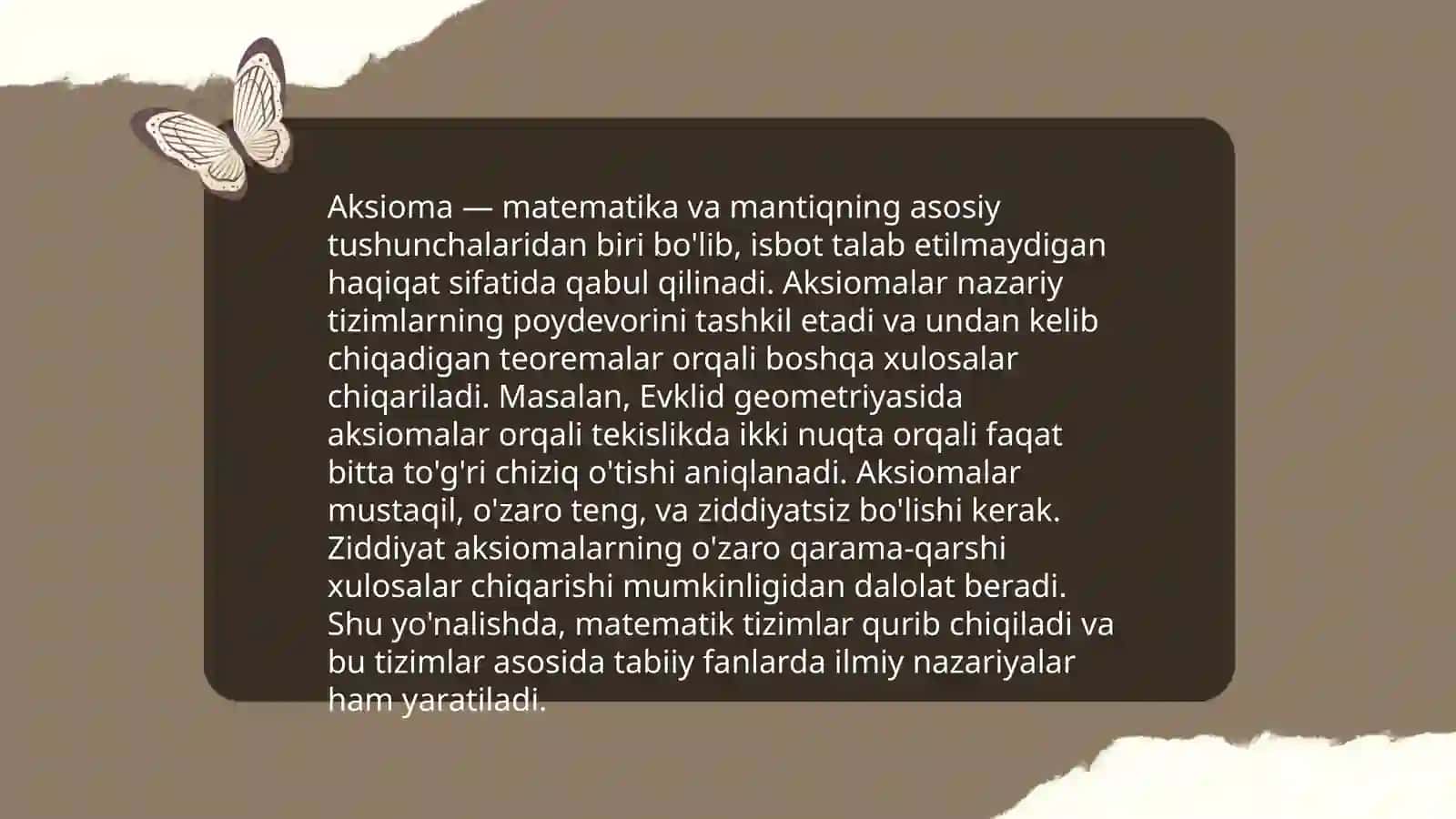 Aksiomatik nazariyasi 3