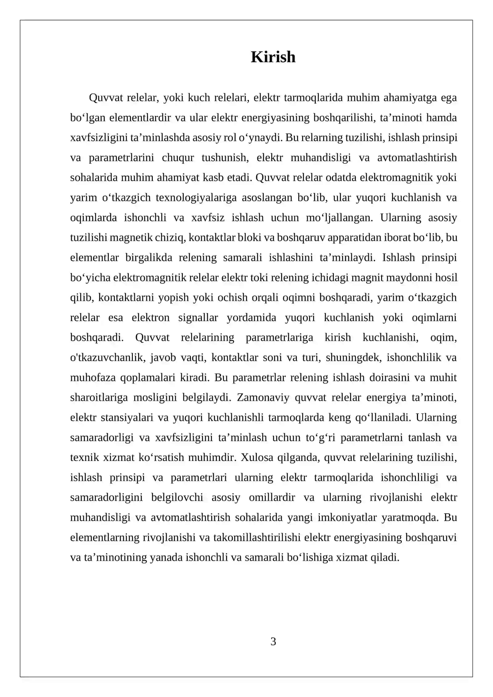 MUSTAQIL ISH QUVVAT RELELARNI TUZILISHI,ISHLASH PRINSIPI VA PARAMETRLARI 3