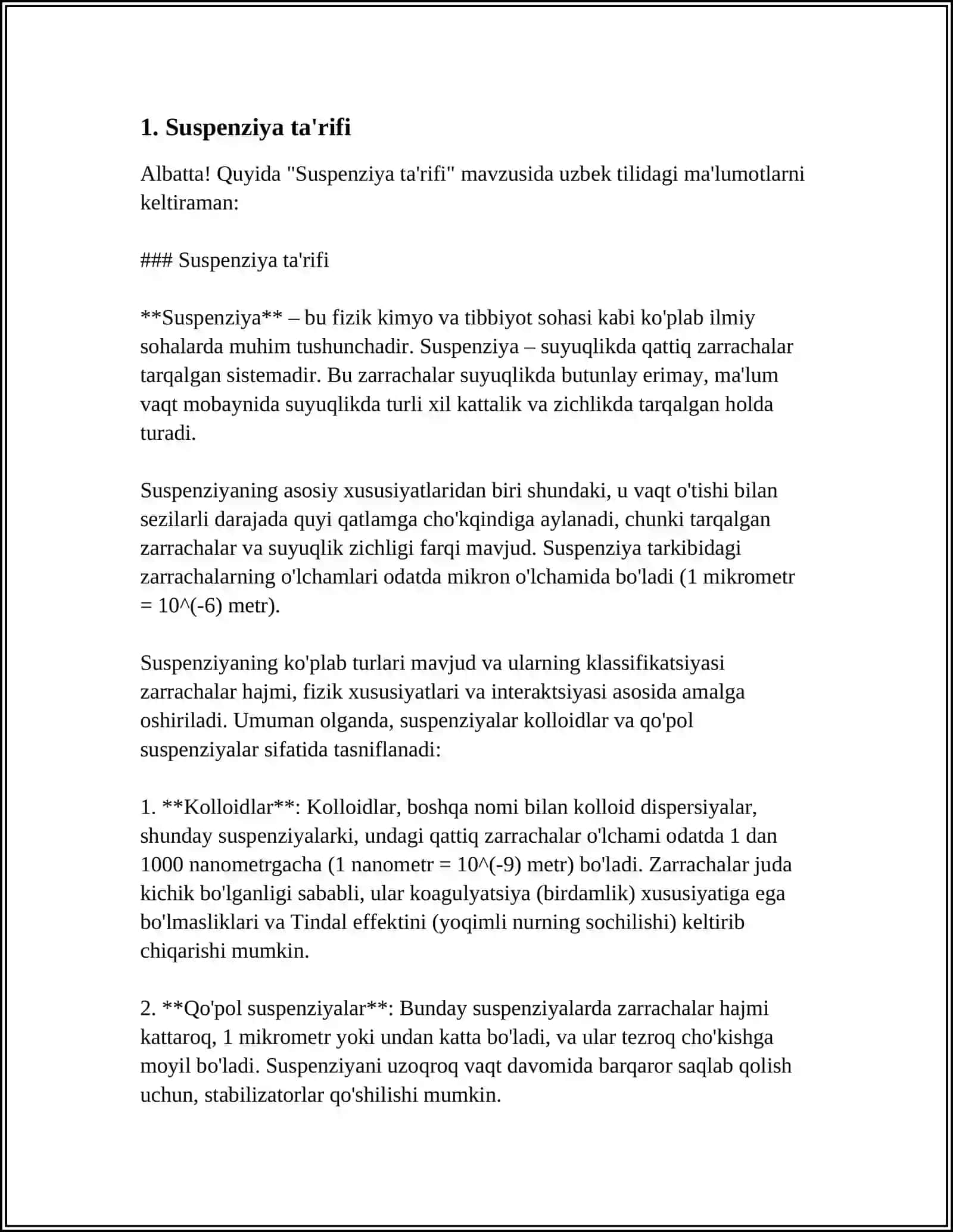 SUSPENZIYA HAQIDA TUSHUNCHA 3