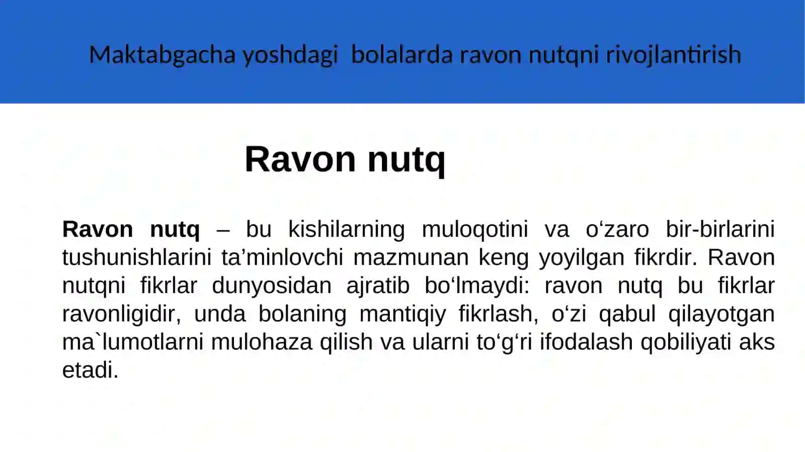 Ravon nutqni rivojlantirish 3