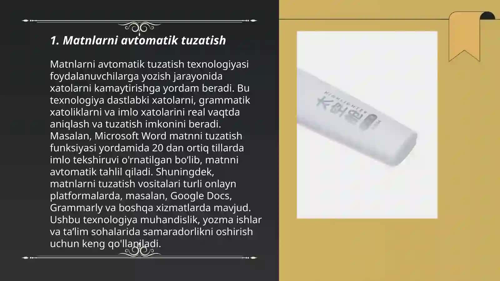 Matnlarni avtomatik tahrirlash 3