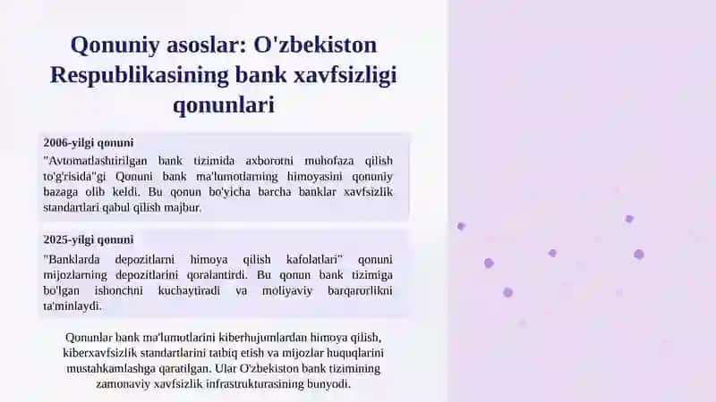 Bank xavfsizligini himoyalashni tashkil etish nomli 11 betlik taqdimot 3
