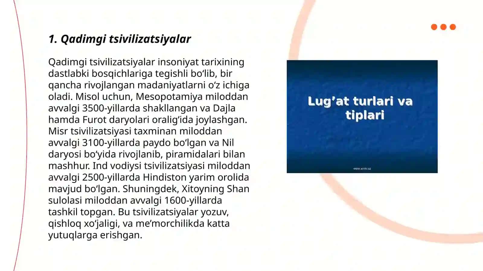 Sivilizatsiya tiplari va turlari 3