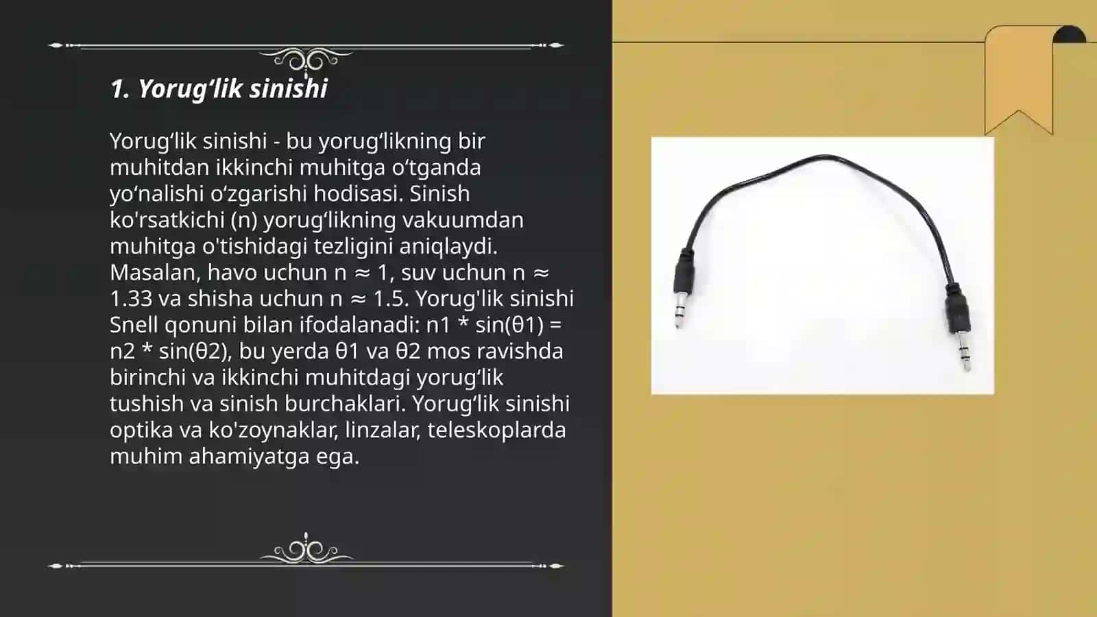 Yorugʻlikning qaytishi va sinishi qonunlari 3