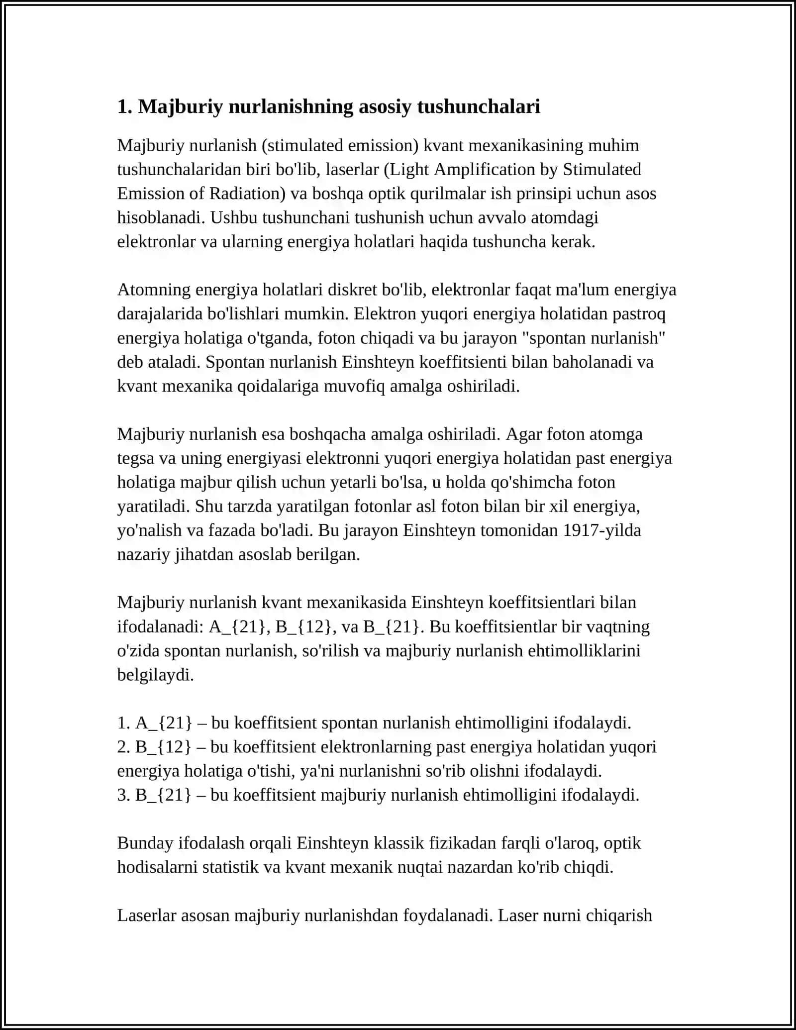 MUSTAQIL ISH Mavzu: MAJBURIY NURLANISH 3