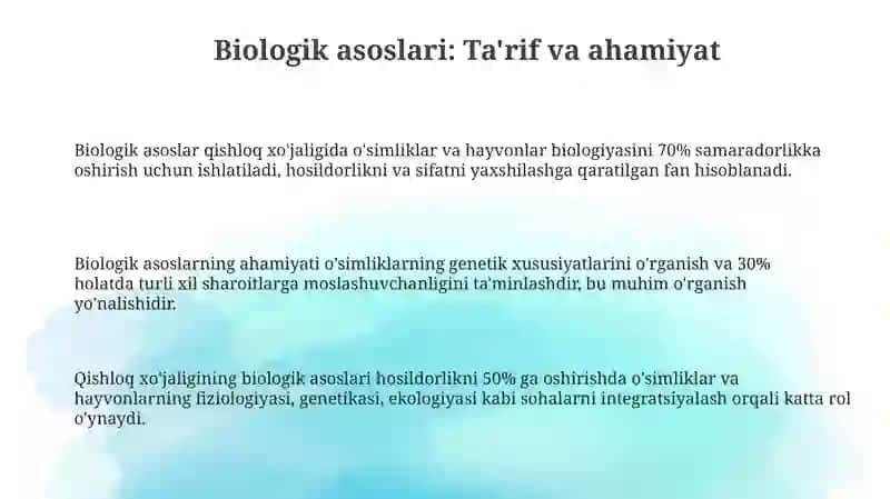 Biologik asoslar va qishloq xo'jaligi 3