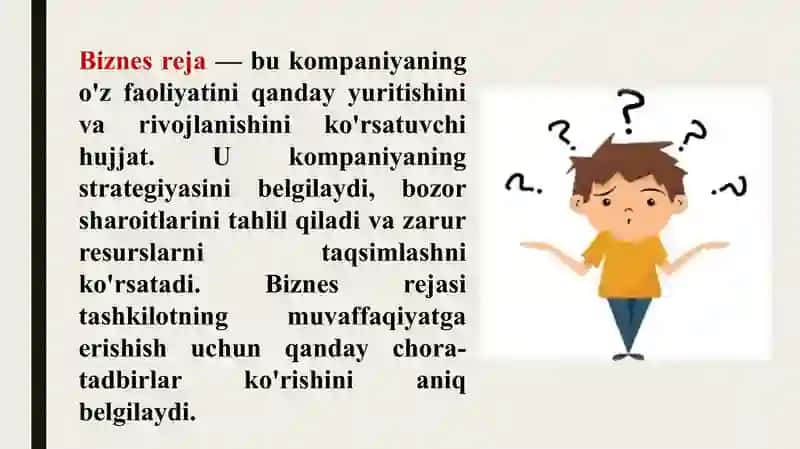 Biznes rejaning mohiyati va vazifalari 3