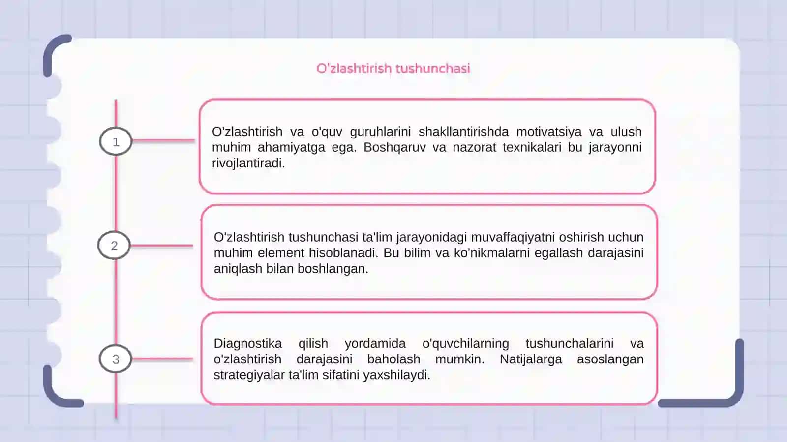 O'zlashtirish va o'quv guruhlarini shakillanganlik darajasini diagnostika qilish 3