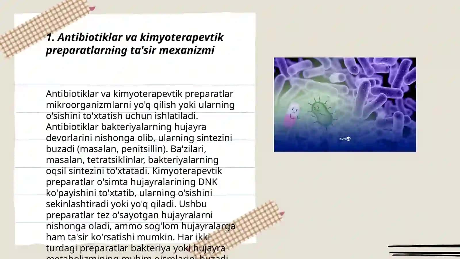 Kimyoterapevtik preparatlar va antibiotiklarga bakteriyalarning chidamli shtammlariniing shakillanish mexanizmlari 3