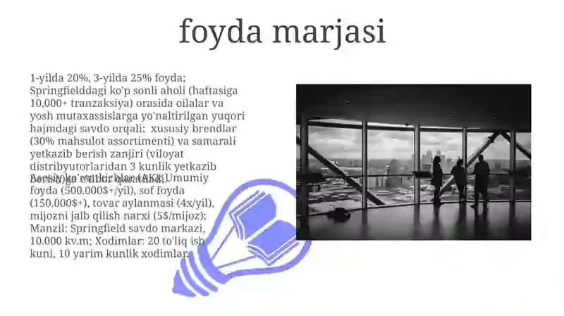 Supermarket loyihasi uchun biznes reja 3