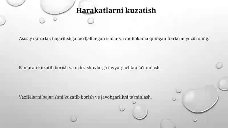 Husnixat daqiqalarini tashkil qilish darslari 3