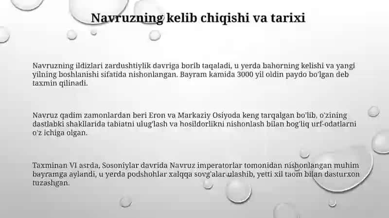 Navro'z bayrami an'analari Oilaviy marosimlar tadriji 3