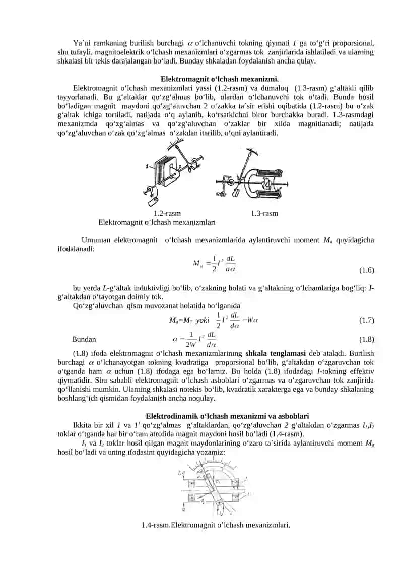 TURLI TIZIMDAGI AMPERMETRLARNI TEKSHIRISH 3