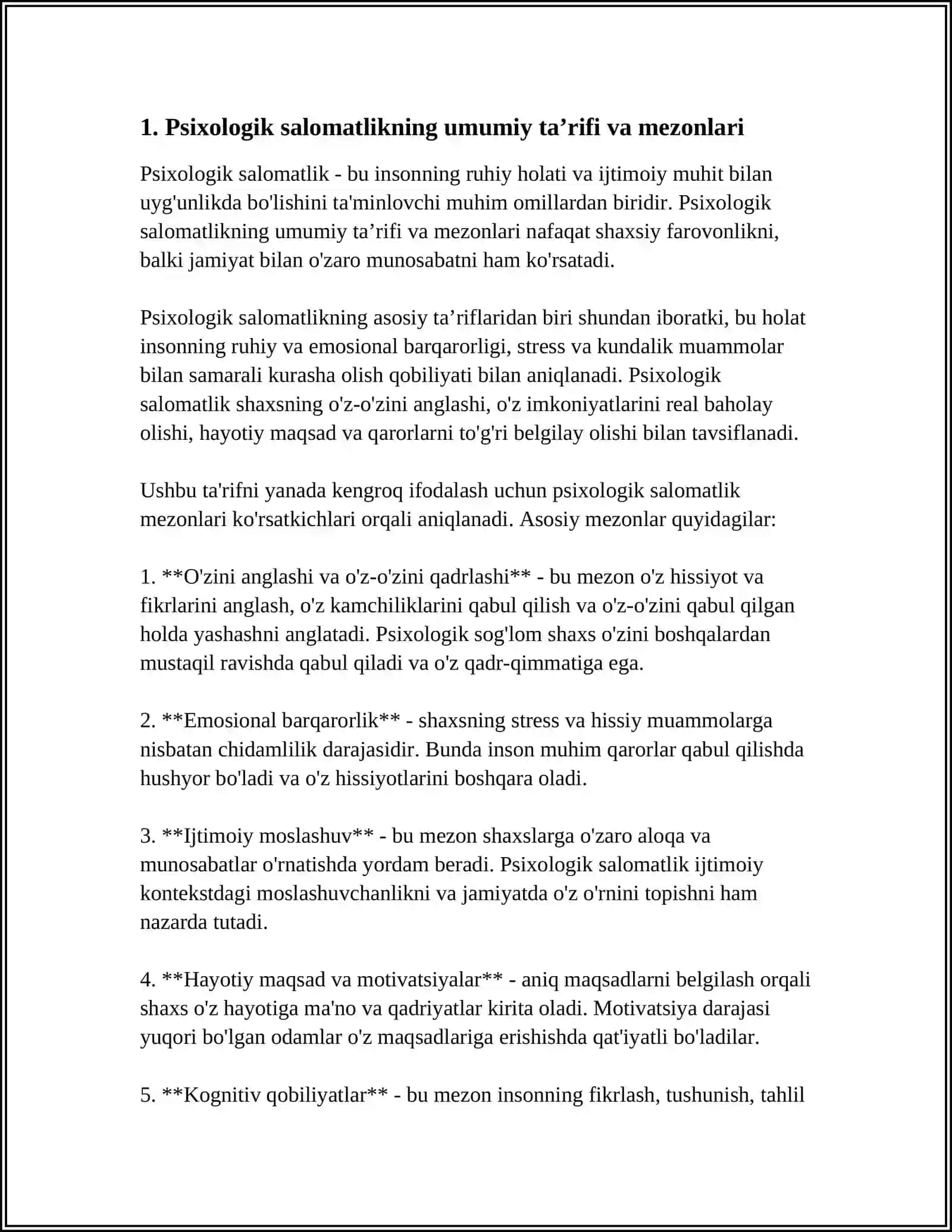 PSIXOLOGIK SALOMATLIK MEZONLARI 3