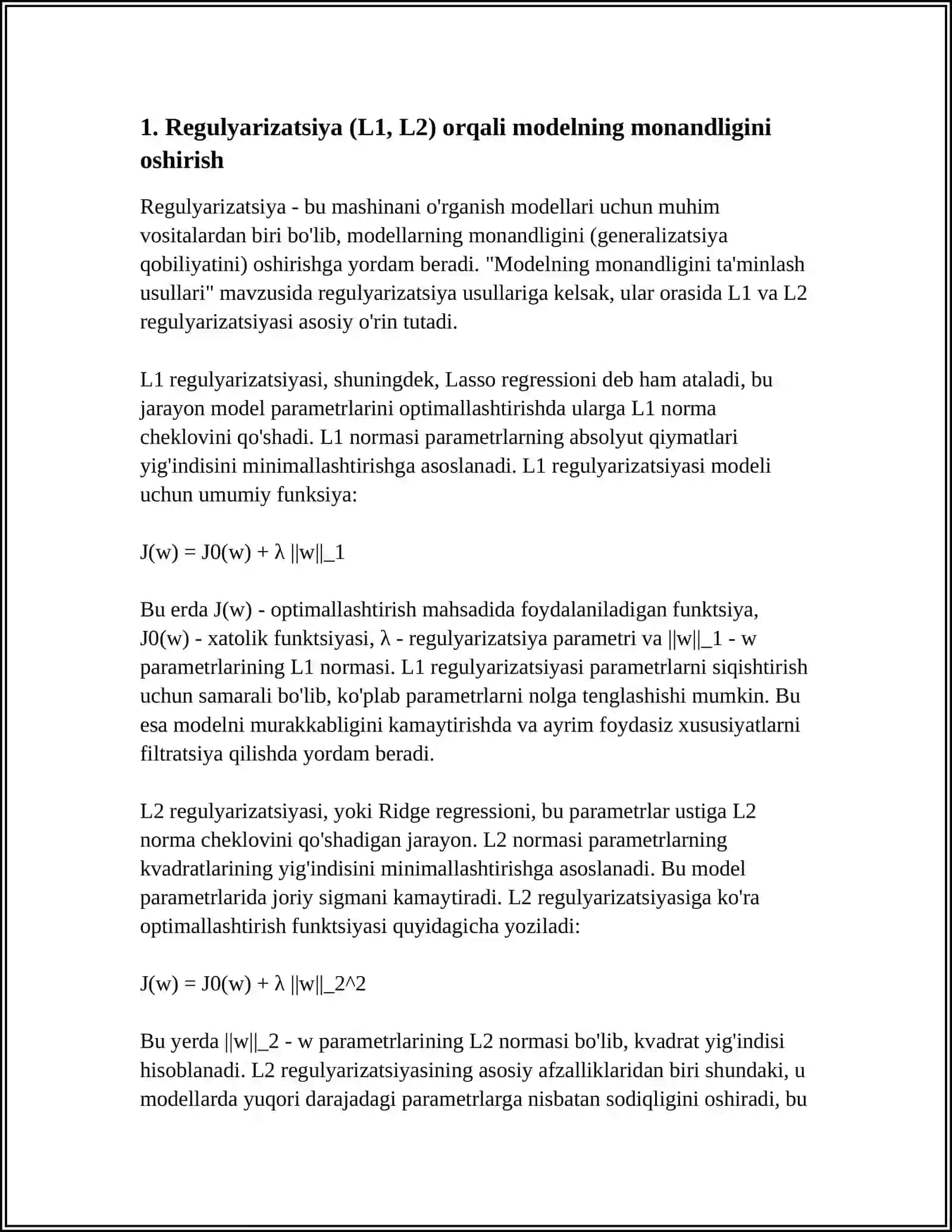 MODELNING MONANDLIGINI TA'MINLASH USULLARI 3
