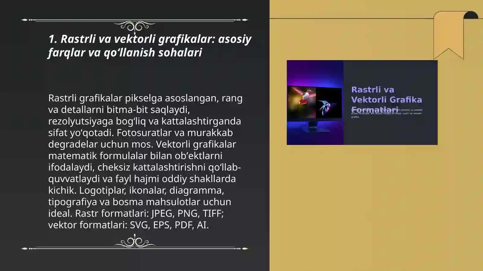 Rastrli va vektorli grafik muxarrirlari va ular bilan ishlash 3