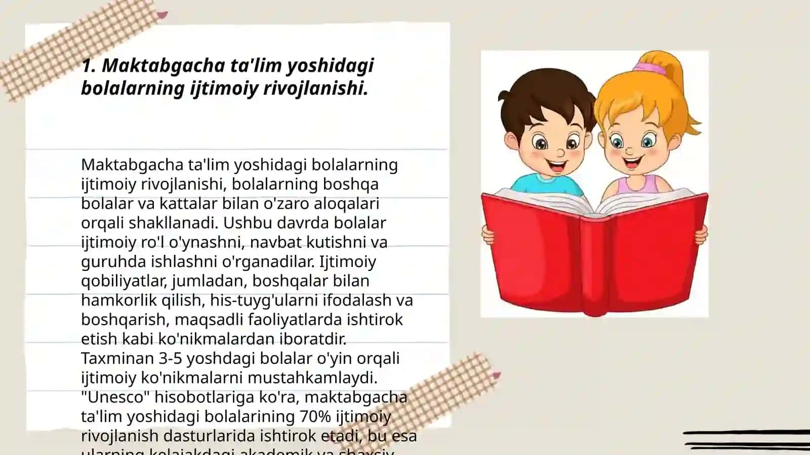 Maktabgacha ta’lim yoshidagi bolalarning ijtimoiyrivojlanoshiga oid metodikbishlarni tashkil etish 3