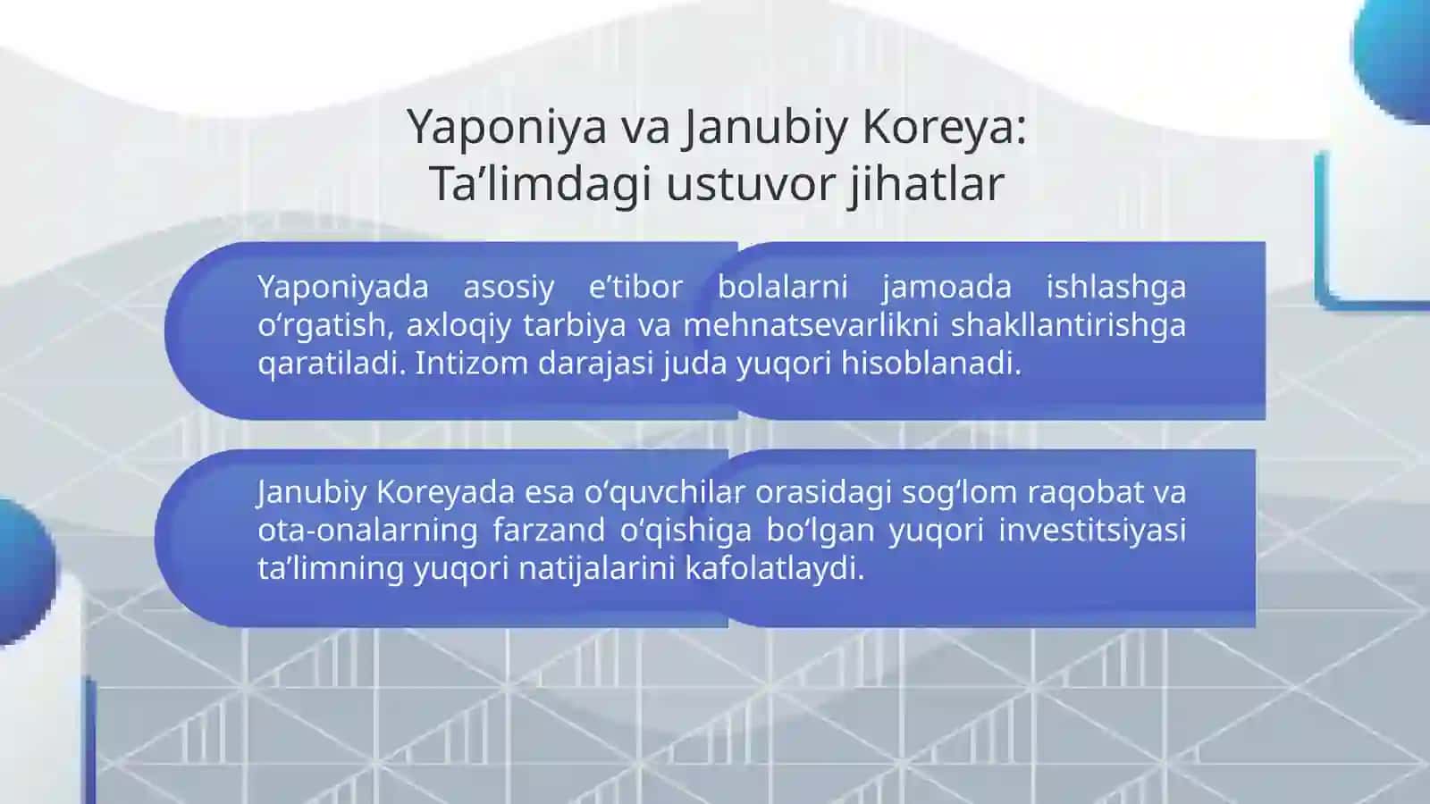 Osiyo mamlakatlarida taʼlim-tarbiya jarayonining oʻziga xos xususiyatlari 3