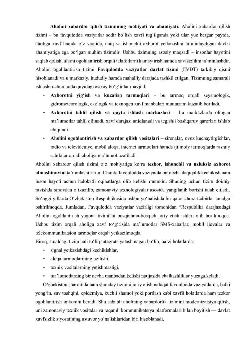 AHOLINI XABARDOR QILISH TIZIMINING TAKOMALLASHTIRILGAN MODELI 3