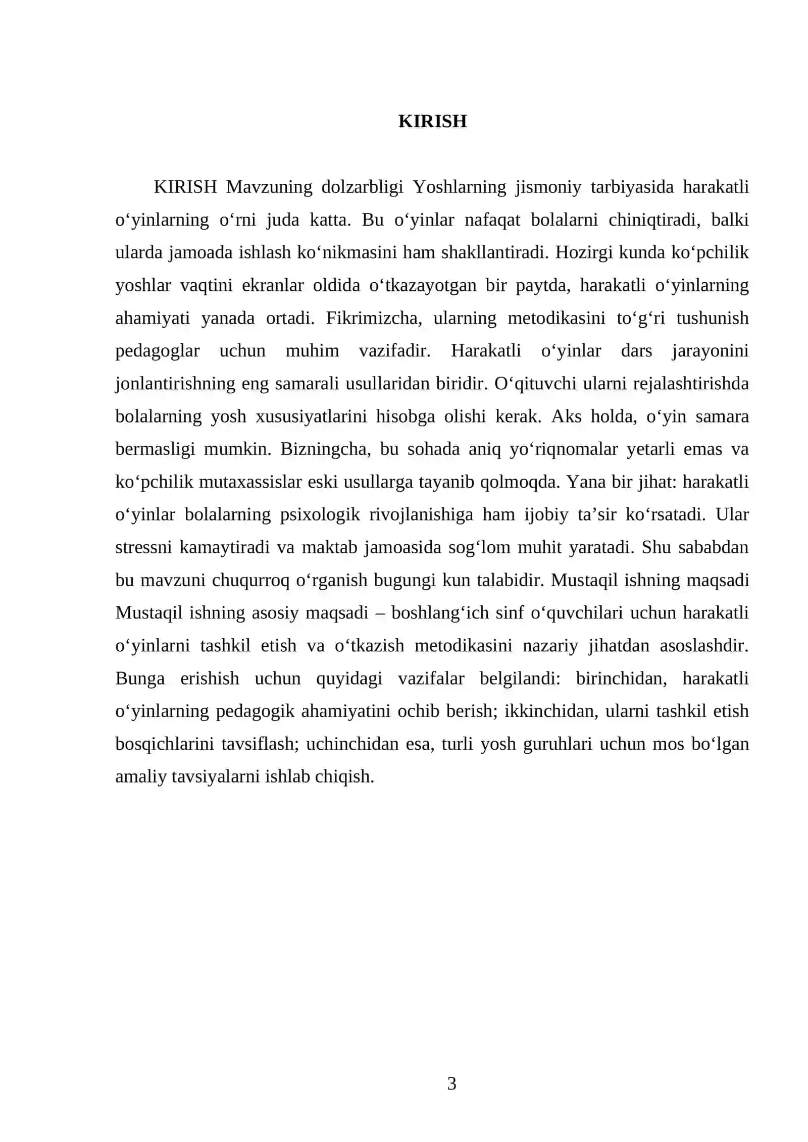Harakatli o‘yinlarni tashkil etish va o‘tkazish metodikasi 3
