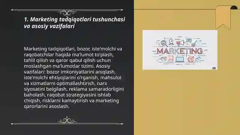 Marketing tadqiqotlari jarayonining mohiyati va ahamiyati 3