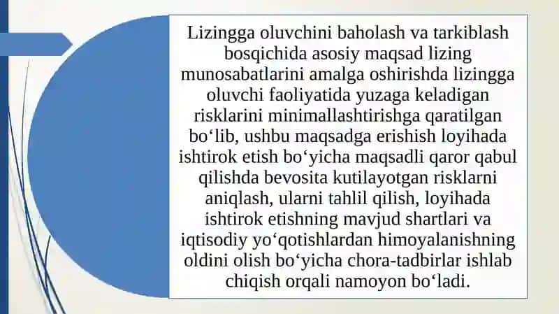 Lizinggaoluvchini tanlashda moliyaviy tahlilning o‘ziga xos xususiyatlari 3