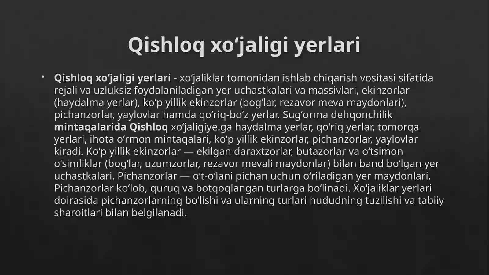 Qishloq xo’jaligida yerdan oqilona foydalanish 3