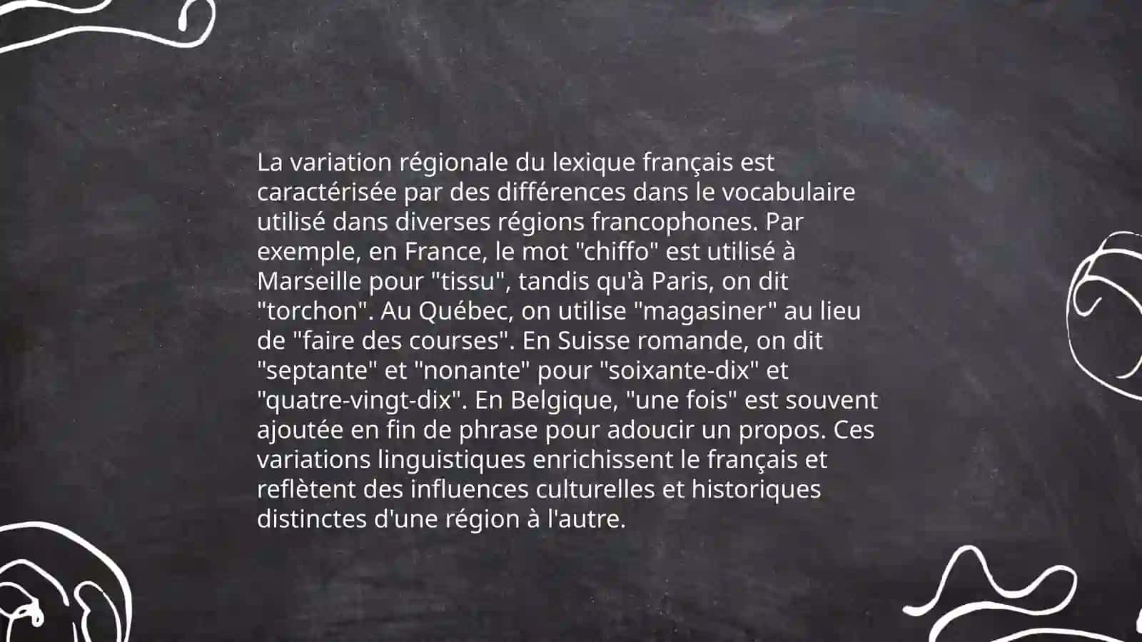 Les différenciations des territoriales et sociales du lexique français 3