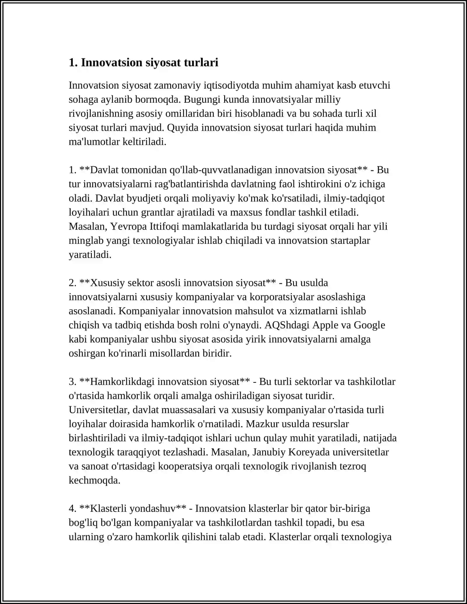 DAVLATNING INNOVATSION SIYOSATI BO‘YICHA XORIJIY TAJRIBALAR 3