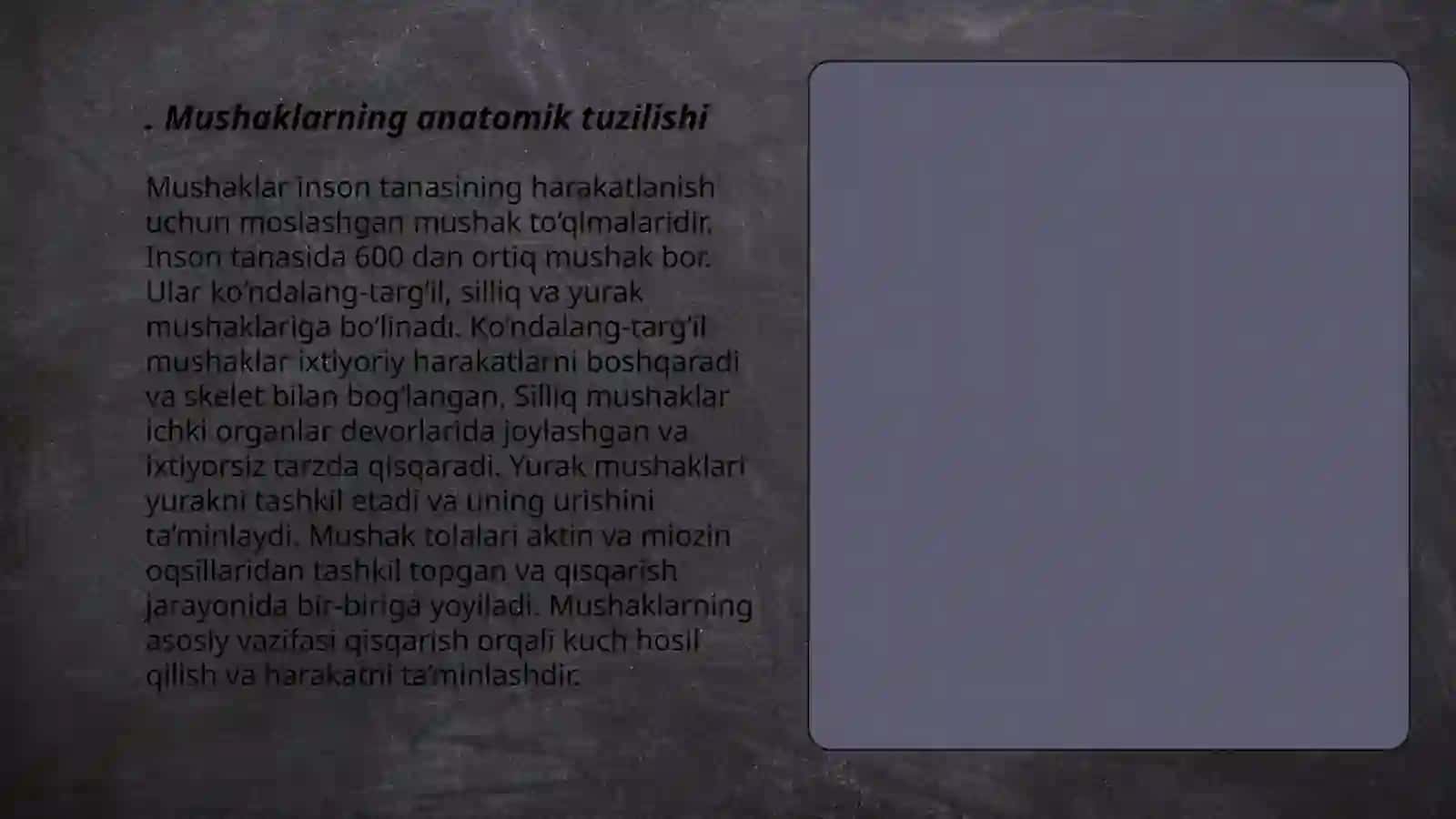 Mushaklarning ishi va biomexanikasi. Lesgaft mushaklar to'g'risida ta'limoti 3