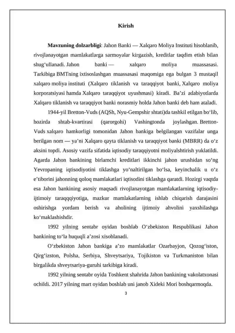 Jahon banki guruhi kredit faoliyatinig rivojlanishi 3