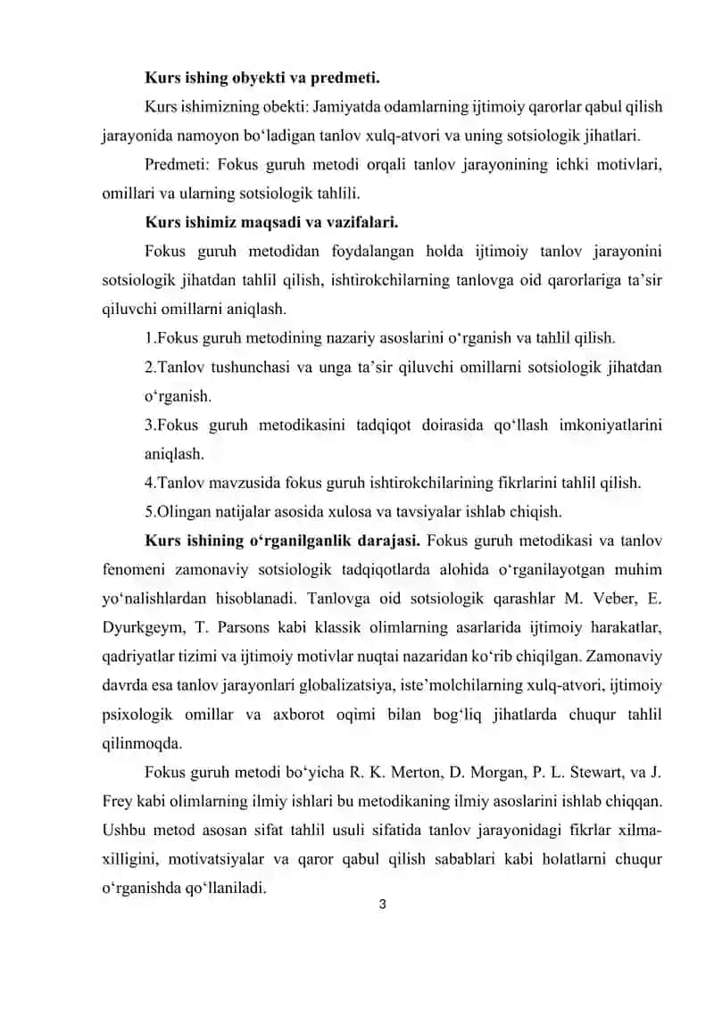Fokus guruhda tanlov Kurs ishi 3