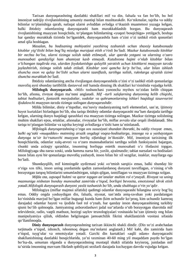 Falsafa fanining predmeti, mazmuni va ilm-fan madaniyat taraqqiyotidagi o‘rni 3